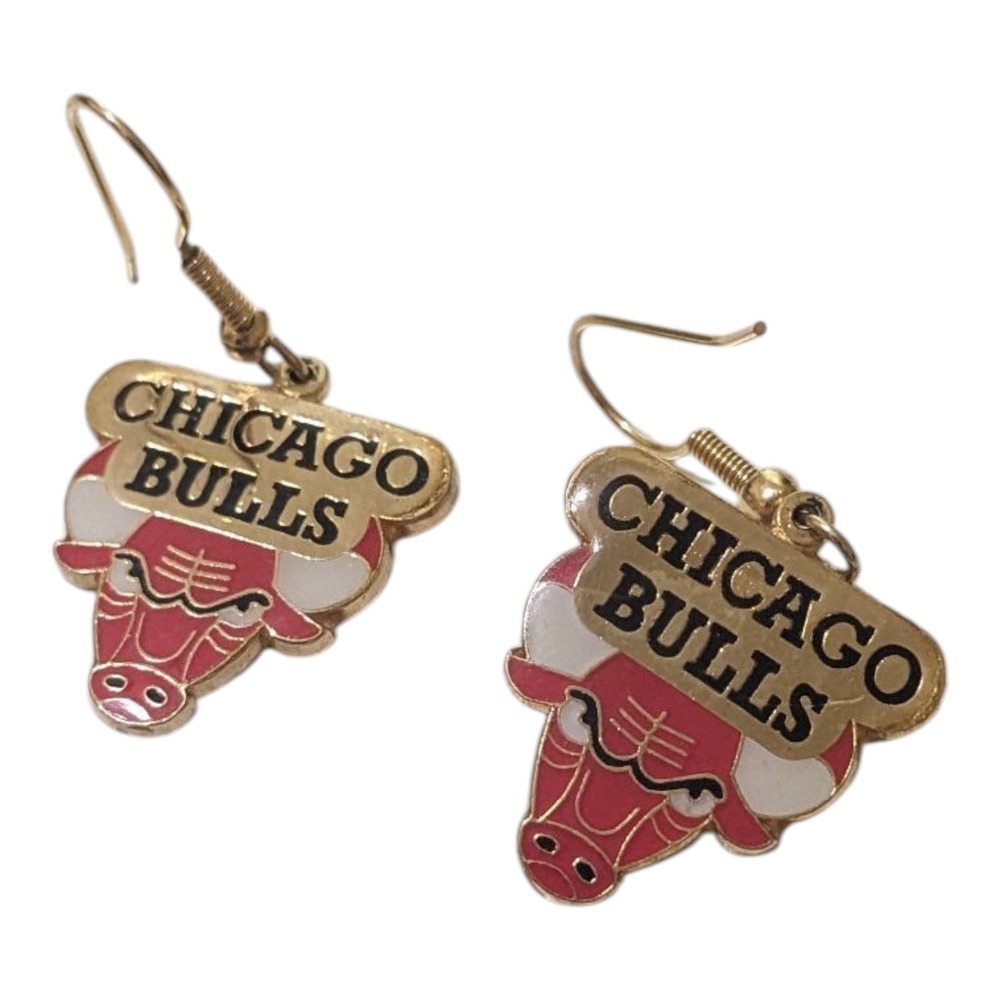 Chicago Bulls Earrings NBA Basketball Logo‎ Dangle Drop Jewelry